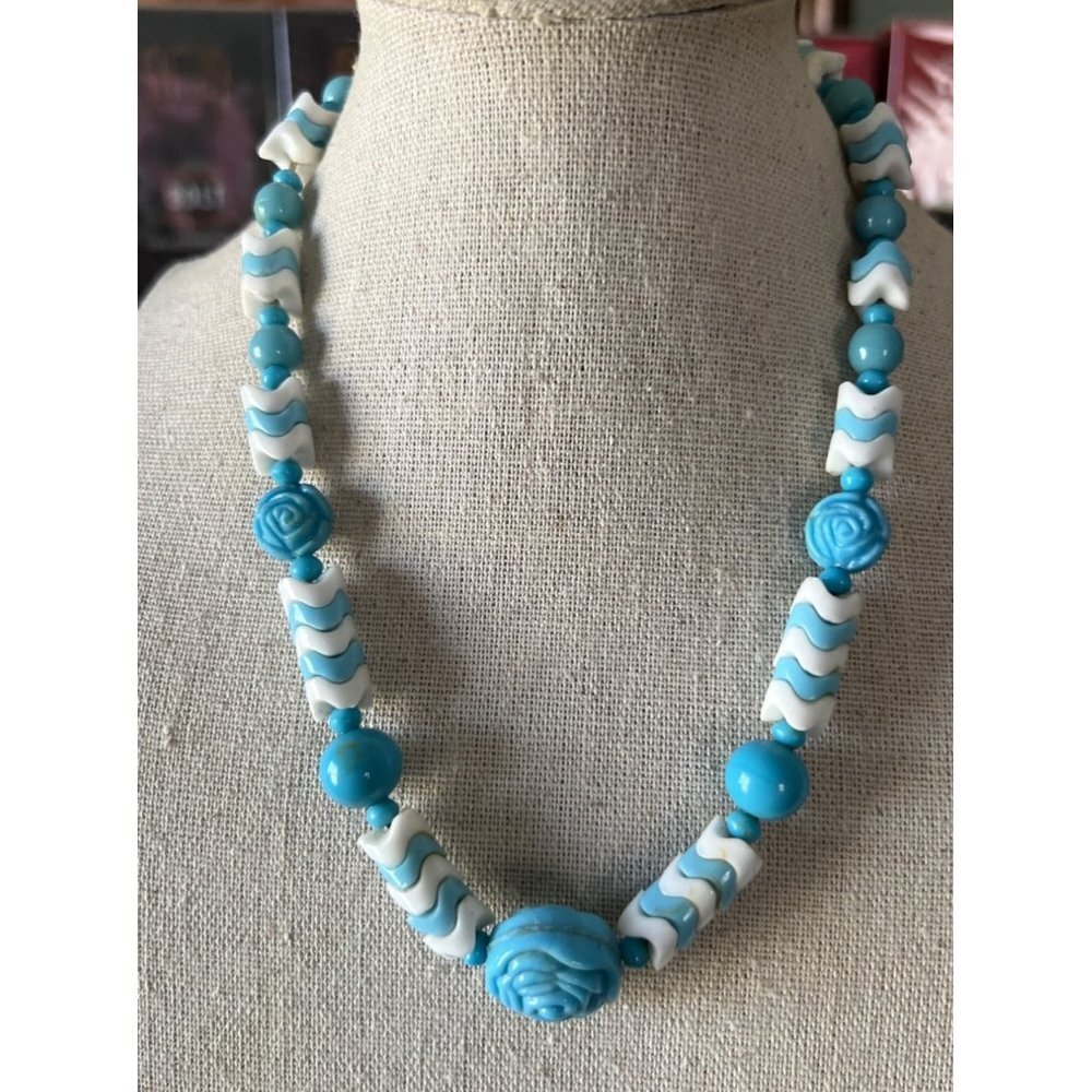 Blue & White Rose -- 17"